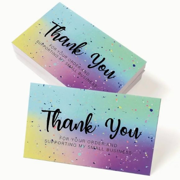 NEW Thank You For Your Order & Supporting My Small Business Cards 3 PACKS OF 50 - Picture 1 of 3